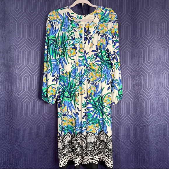 Lilly Pulitzer Dresses & Skirts - Lilly Pulitzer Wexlee 3/4 Sleeve Dress Golden Hour Glam